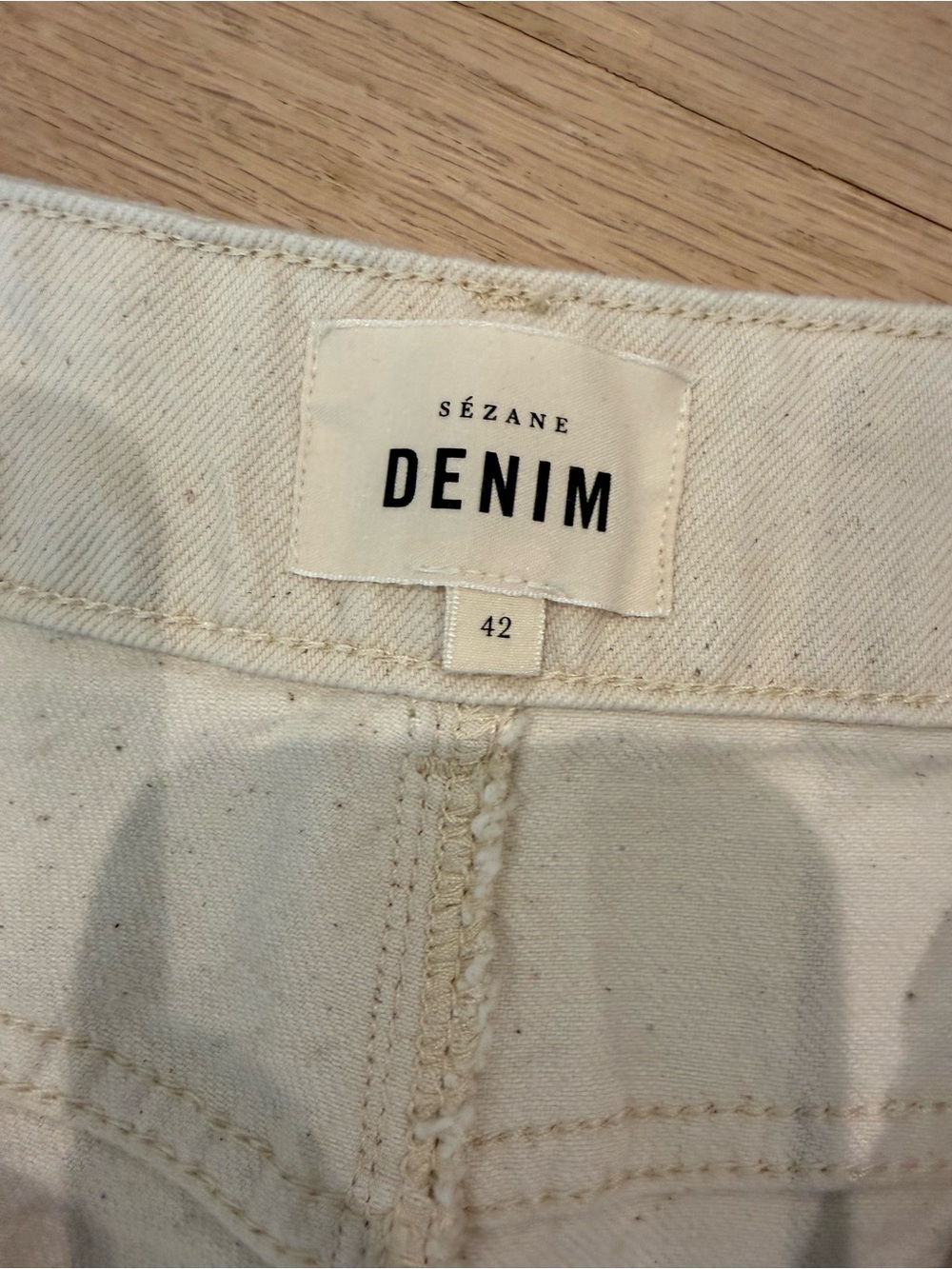 Sezane High-Rise Wide Leg Jeans in Ecru - Picture 8 of 12